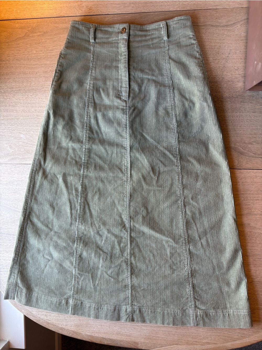 Corduroy Long Green Skirt Susan Bristol Casuals Size 10 - Picture 2 of 13